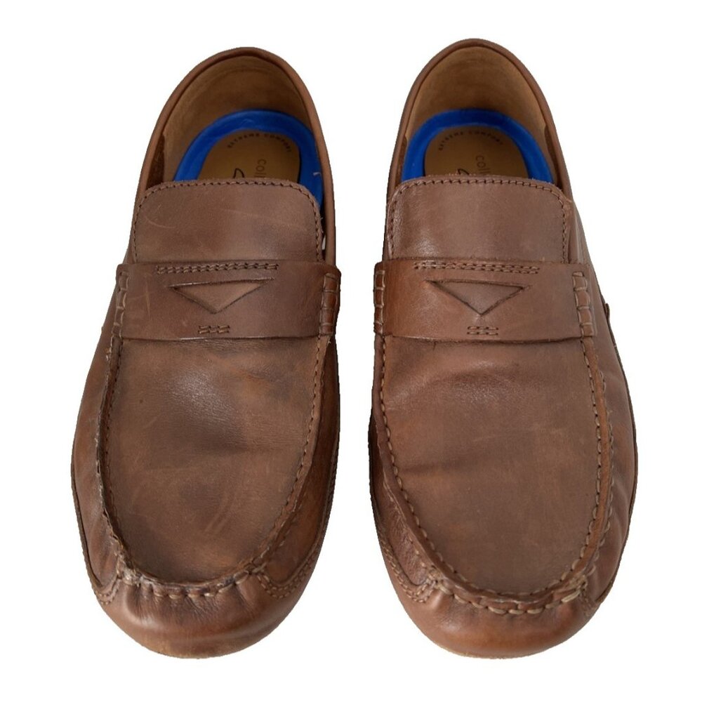 Clarks‎ Markman Way Penny Loafer Shoes Men's 11 M Brown Leather Slip On Driving
